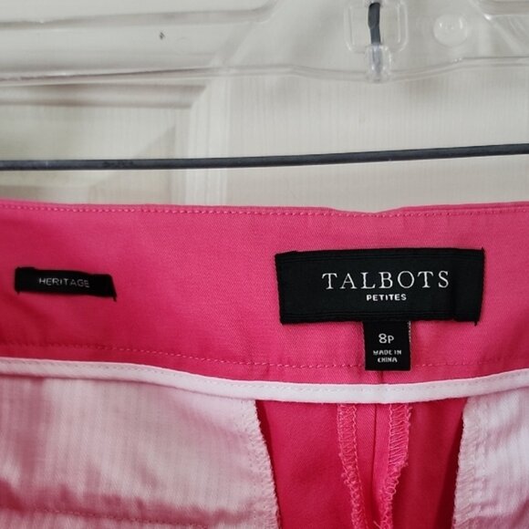 Talbots Pink Capris Vibrant Cotton Blend - Picture 2 of 7